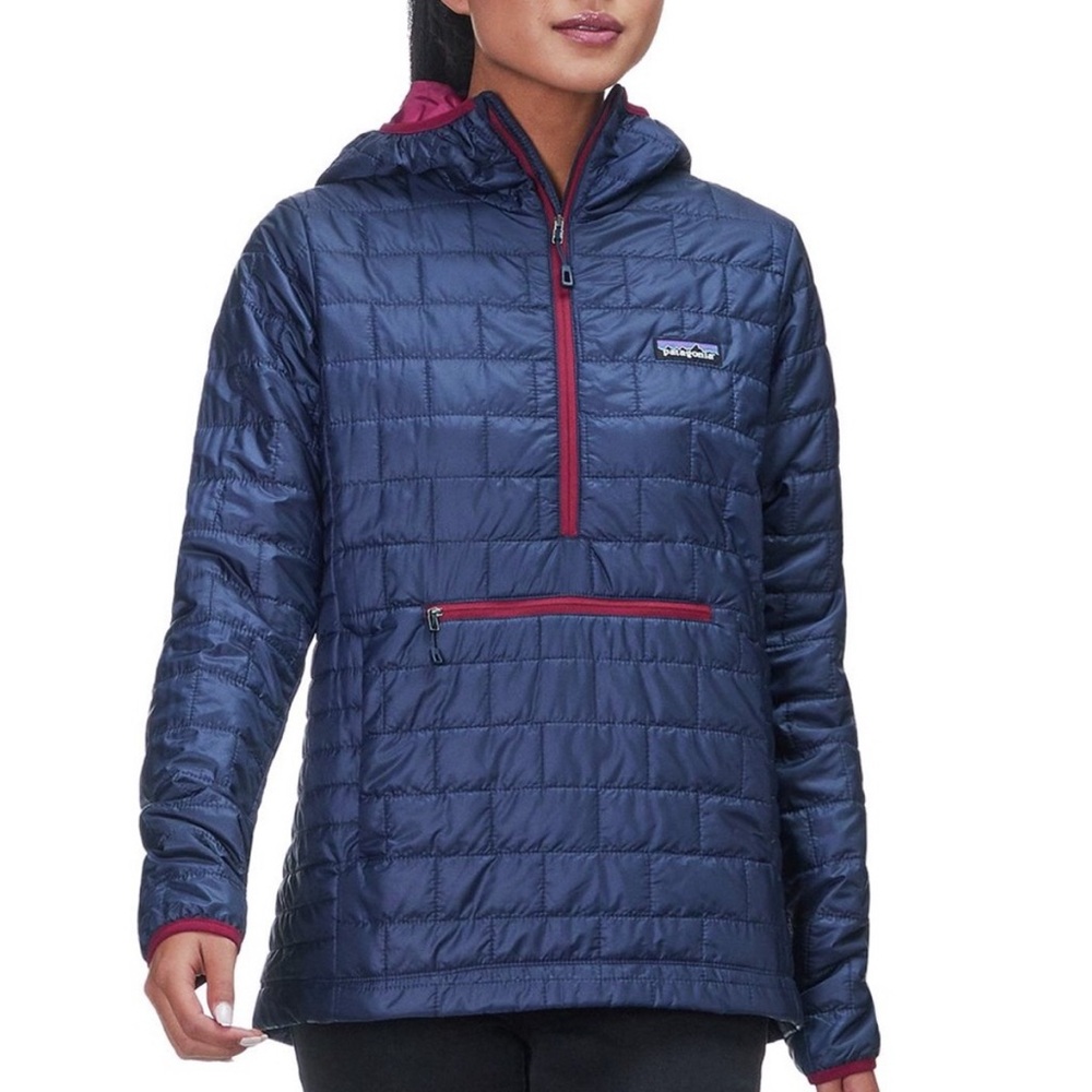 Patagonia Women's Nano Puff Bivy Pullover Medium Smolder Navy Blue Size M
